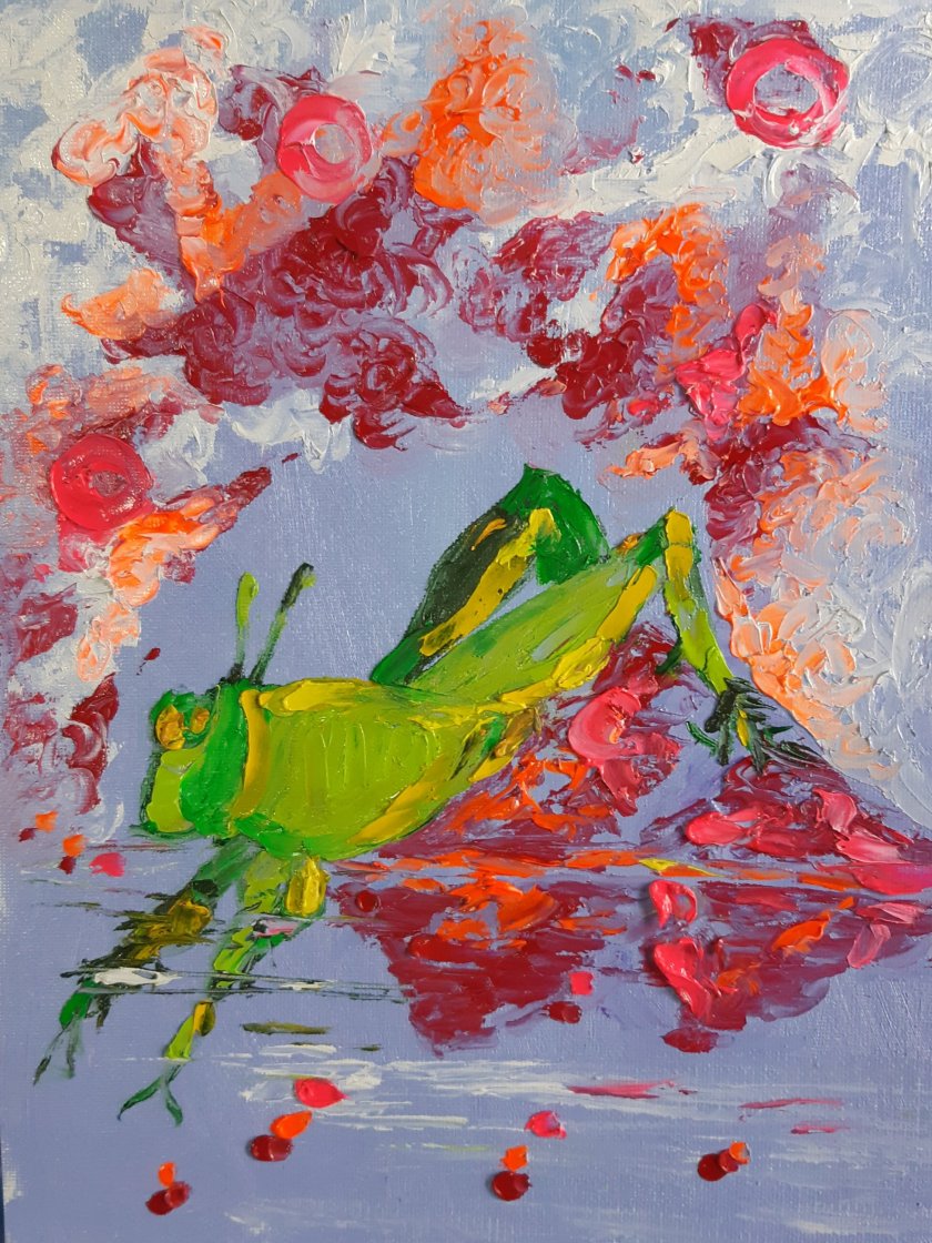 Oleo sobre tela por Artista Nairobi Prahl para Ucrania Fantástica: Ucrania en el Espacio - El Mars Hopper